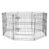 Dog Playpen 8 Panels Foldable Metal Dog Exercise Pen with Bottom Pad 30"H