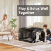 Dog Playpen Adjustable Folding Portable Pet Fence for Small to Medium Dogs Indoor Outdoor Use,4-Panel,black