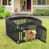 Dog Playpen Adjustable Folding Portable Pet Fence for Small to Medium Dogs Indoor Outdoor Use,4-Panel,black