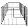 Dog Kennel Black 64.6 ft¬≤ Steel