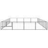 Dog Kennel Black 344.4 ft¬≤ Steel